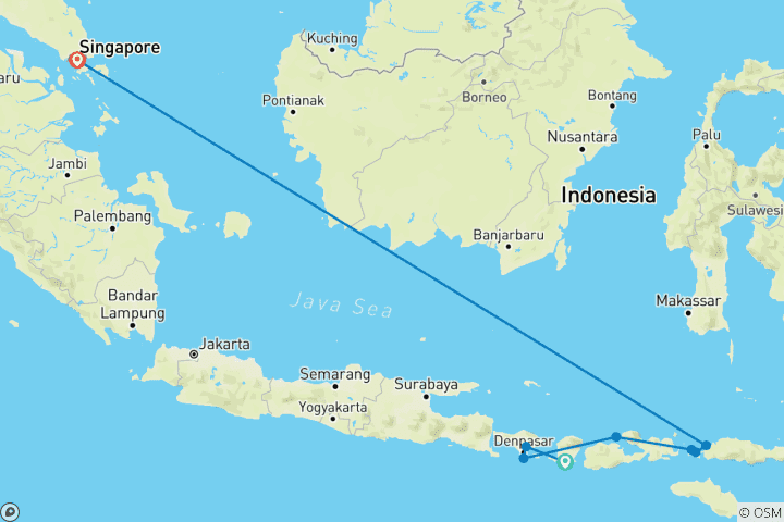 Map of Expédition à Bali, Singapour et en Indonésie (2027) (De Bali à Singapour, 2027)