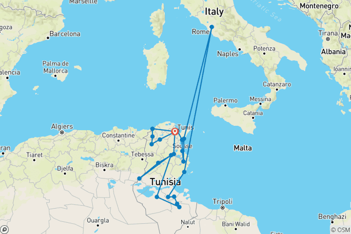 Carte du circuit La Tunisie englobée