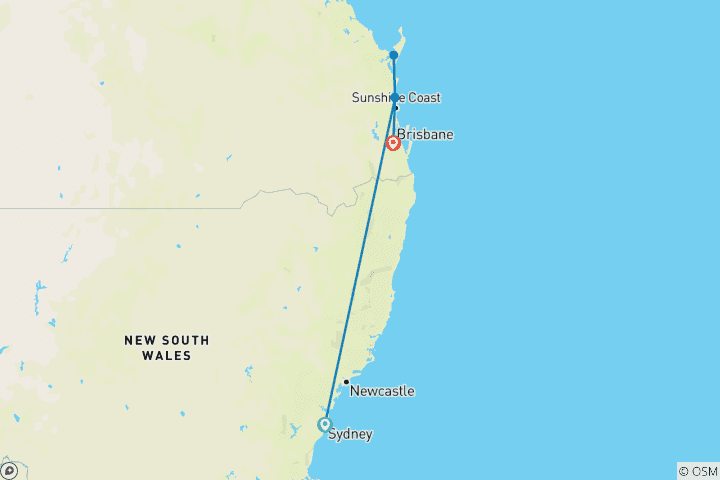 Carte du circuit Australie : La ville pour surfer