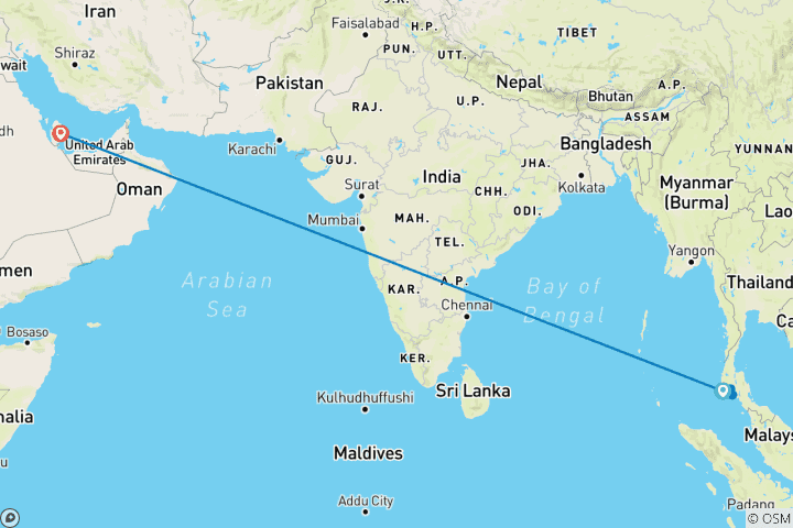 Carte du circuit Thaïlande & Qatar : Coastal Bliss meets Desert Magic