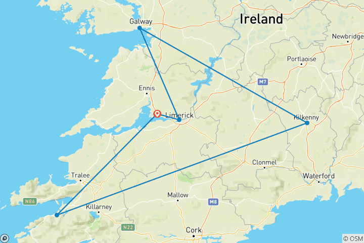 Map of Irlands romantischer Suden