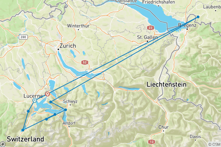 Karte von Rundtour Vierwaldstattersee