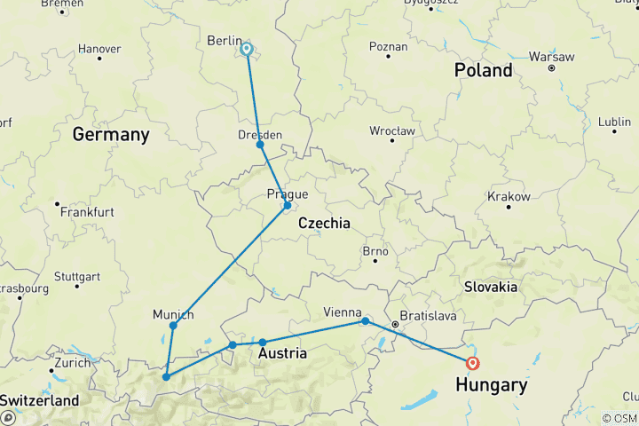 Carte du circuit Berlin et les capitales impériales
