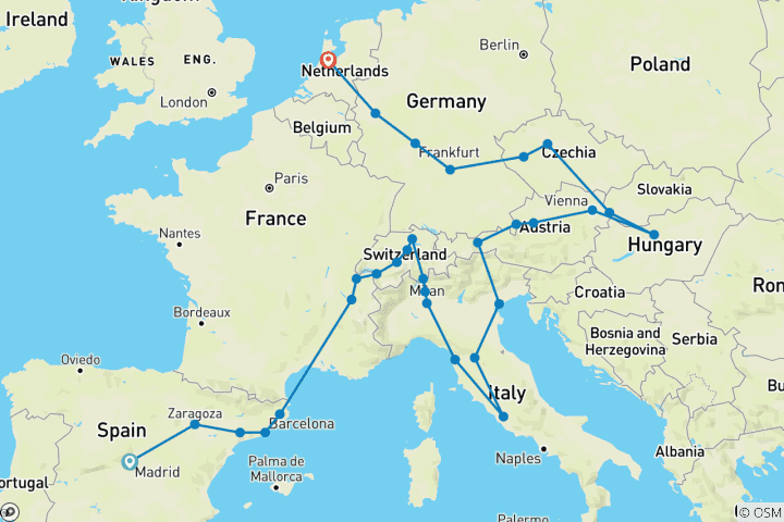 Map of Artistic Mosaic (31 destinations)