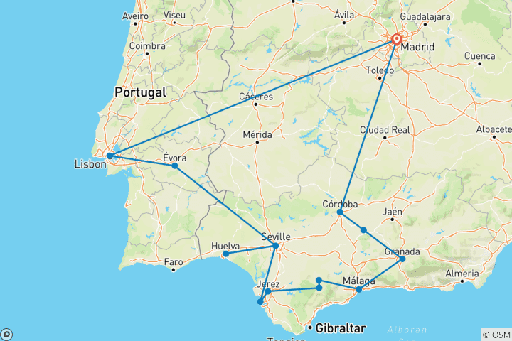 Karte von Andalusische Seele mit Portugal