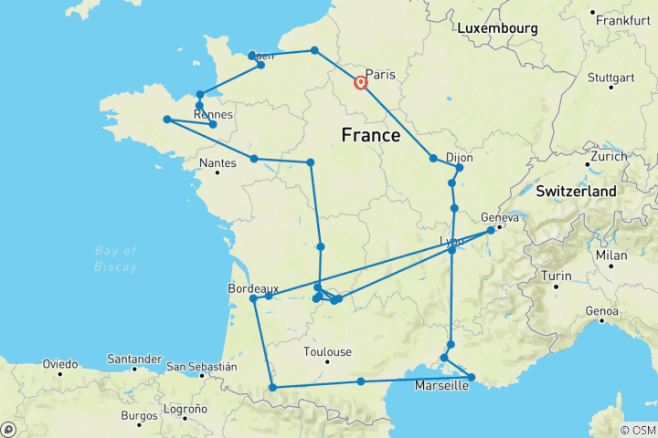 Map of Explore your France (32 destinations)