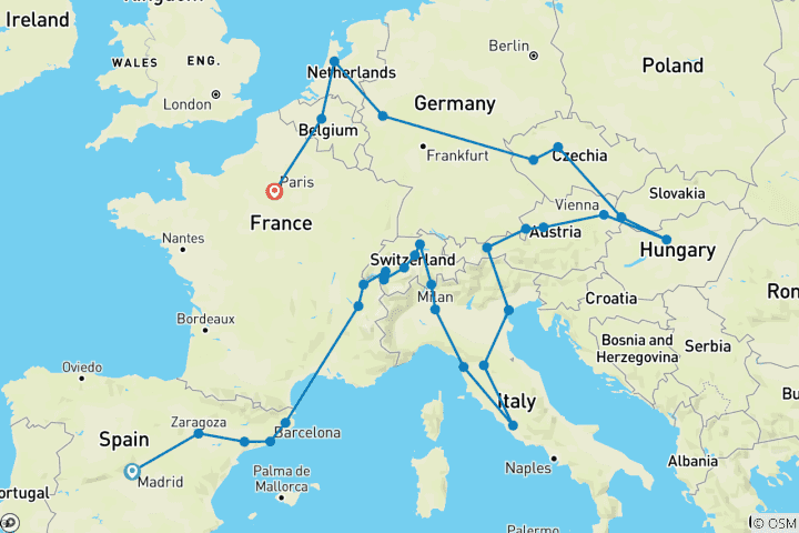 Map of Great Discovery (32 destinations)