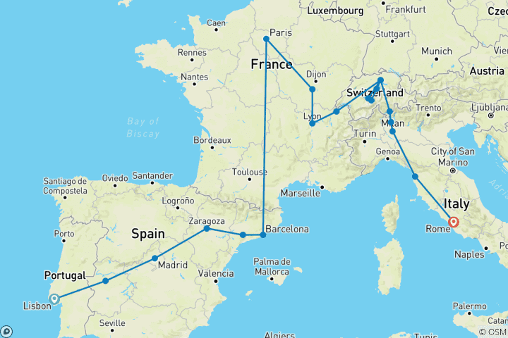 Karte von Europa im Rampenlicht