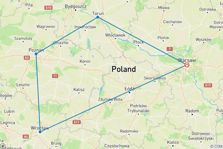 Carte du circuit Essentiel Pologne