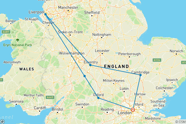 Carte du circuit L'essentiel de l'Angleterre