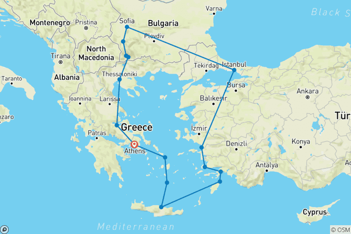 Carte du circuit La Grande Europe du Sud-Est