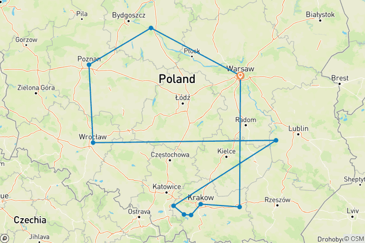 Carte du circuit Le cœur de la Pologne