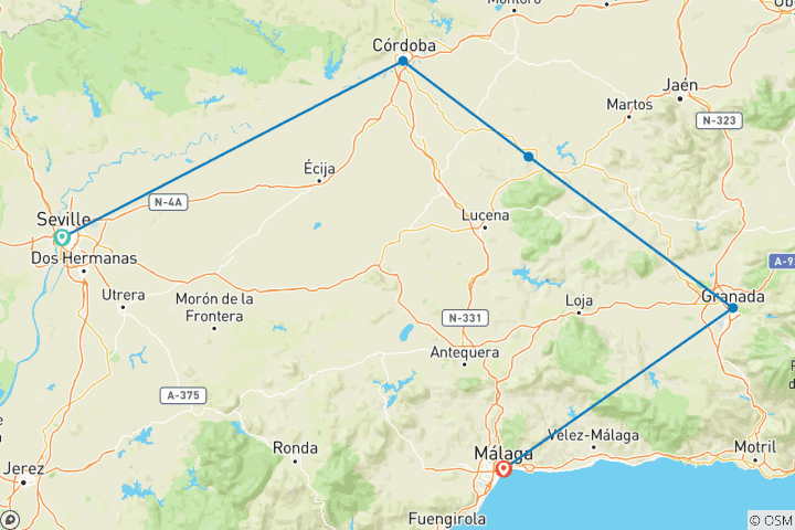 Carte du circuit Route du soleil andalou