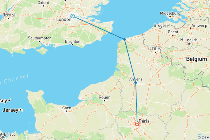 Map of From London To Paris (4 destinations)