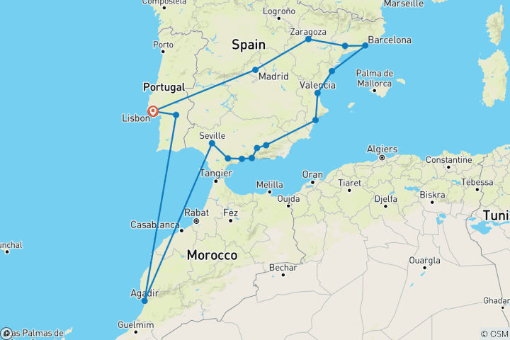 Map of Spanish soul and Lisbon