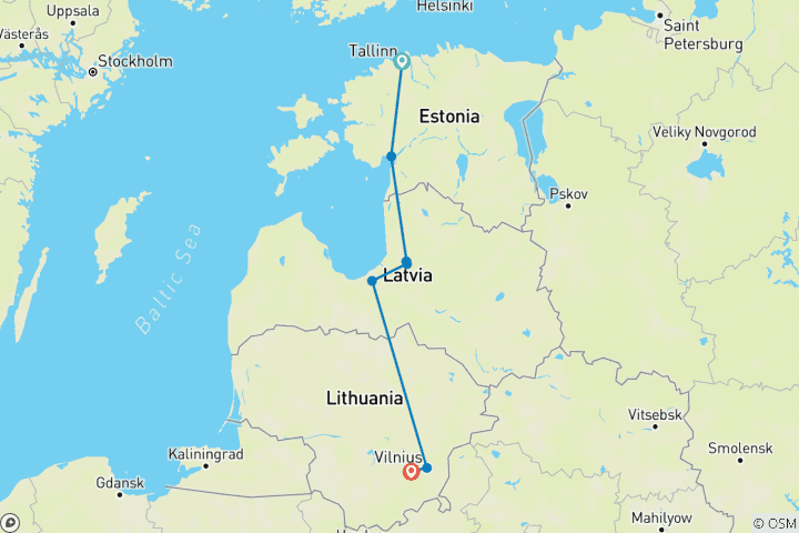 Karte von Atemberaubendes Baltikum (von Tallinn bis Trakai)