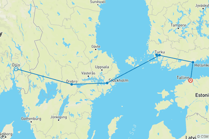 Map of Scandinavian Secrets End Tallinn