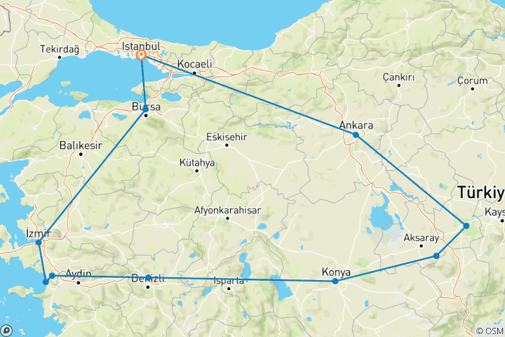 Carte du circuit Turquie (including Selcuk)