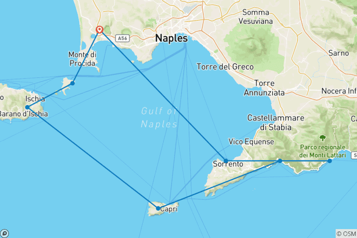 Carte du circuit Croisière en catamaran Capri Dream