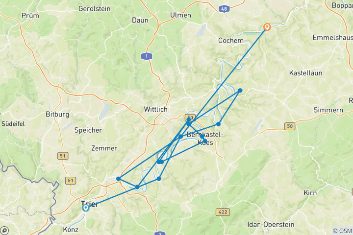 Carte du circuit Moselle - Un classique décontracté