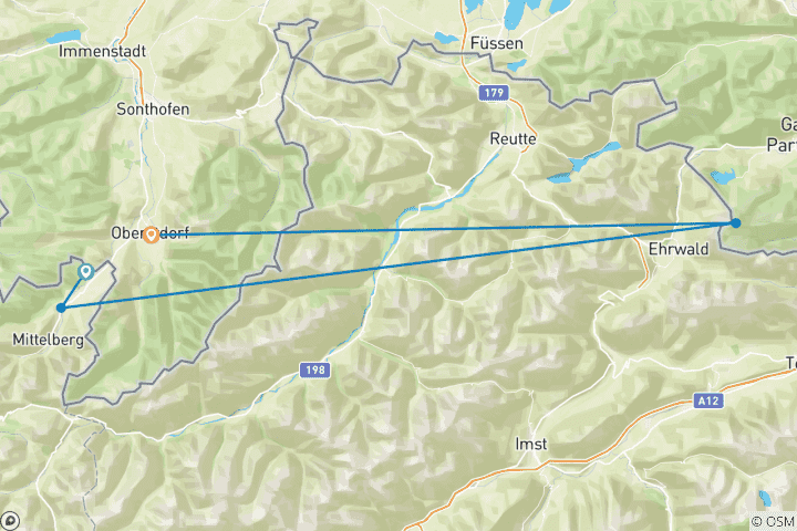 Karte von Ausbildung Klettersteige im Allgäu (3 Tage)