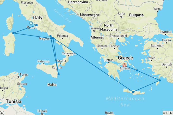 Mapa de Italia, Islas Griegas y Pirámides Salida de Lealtad