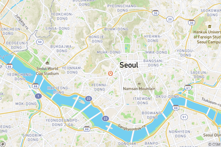 Carte du circuit Les points forts de Séoul en 5 jours - Aventure dans la DMZ et dégustation au marché de nuit