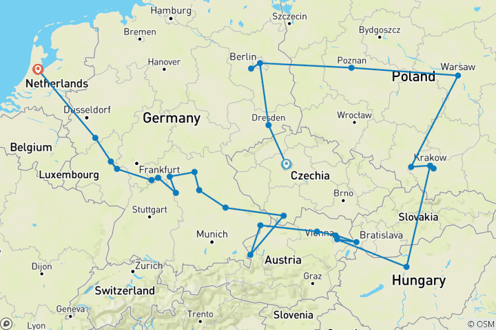 Karte von Juwelen Europas mit Eastern Europe Explorer 2027