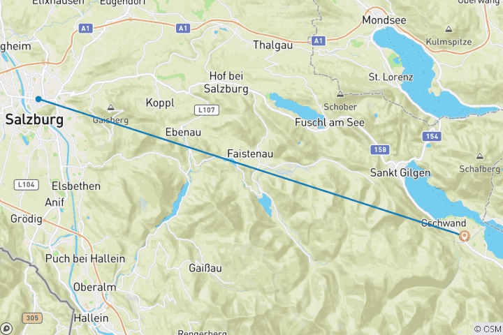 Carte du circuit Purs moments d'hiver au Wolfgangsee (5 jours)
