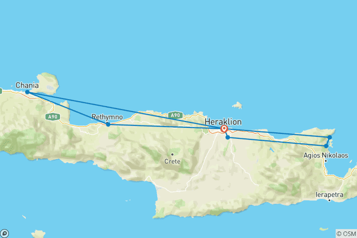 Kaart van Kreta verkennen, Franssprekende gids