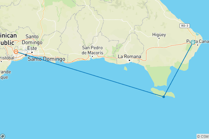Map of Dominican Republic Delights 7Days/6Nights