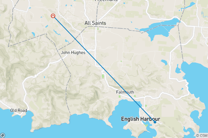 Mapa de RHEA - Aventuras en velero por Antigua