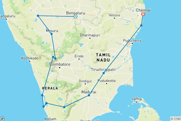 Karte von Gandhis gruner Garten (Privatreise)