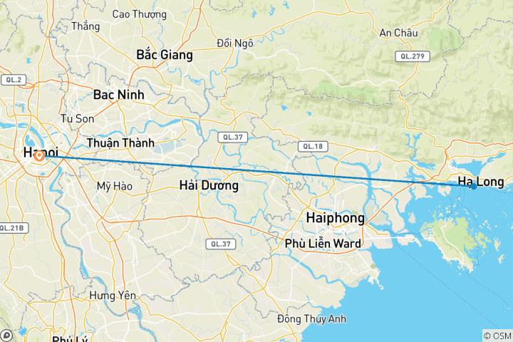 Karte von Halong Bucht an Bord der Indochine Grand (2 Nachte)