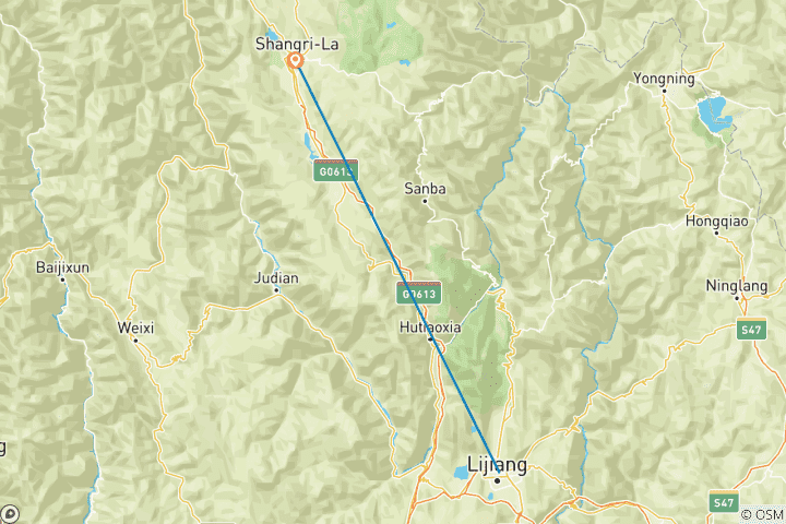 Carte du circuit Entre ciel et thé - un voyage LUX*uriose le long de la Tea Horse Road (6 nuits)