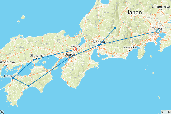 Karte von Unentdecktes Japan (nur Landprogramm)