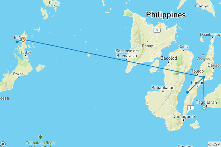 Karte von Philippinen hautnah - Tropenzauber und Inseltraume