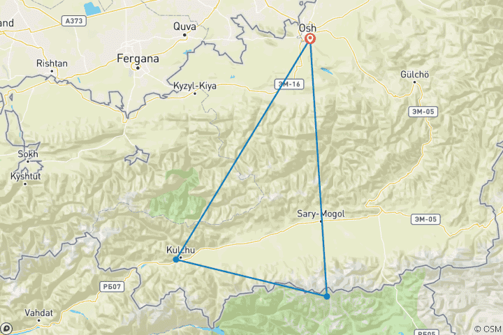 Karte von Ureinwohner des Pamirgebirges Osh -Osh)