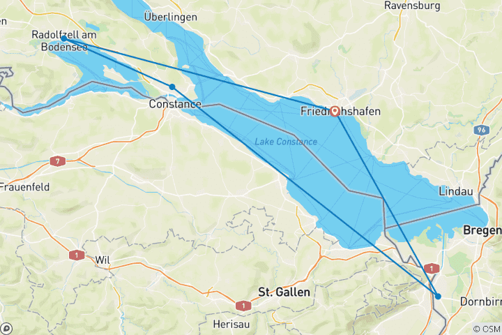 Mapa de Lago Constanza - La pequeña ronda
