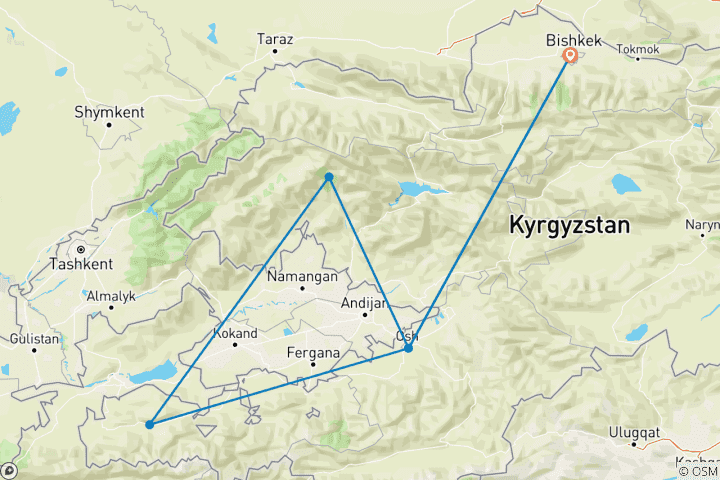 Map of Trekking to Lake Sary-Chelek (Bishkek - Bishkek)