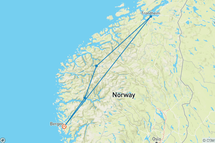 Map of Historic Fjords Exclusive (10 Days)