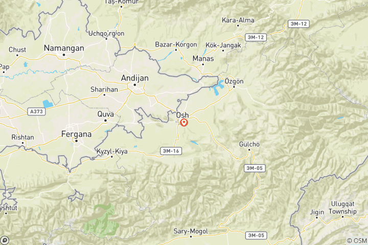 Map of Pamirs` Summits (Osh - Osh)