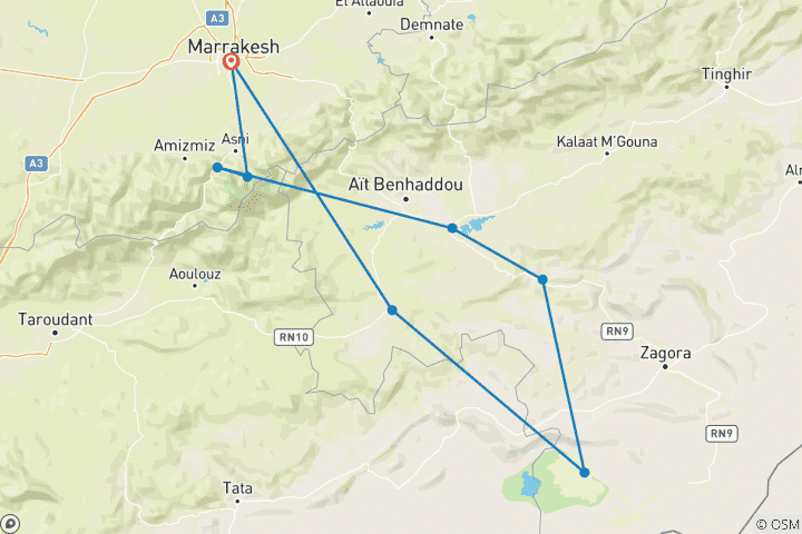 Kaart van 8-daagse Yoga retraite