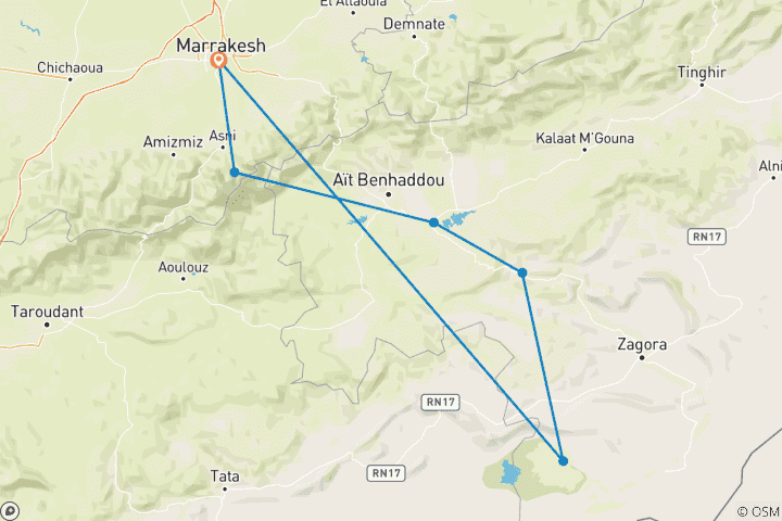 Carte du circuit Retraite de yoga de 8 jours