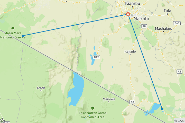 Kaart van Kenia Safari 35 tot 45 (35 tot 45)