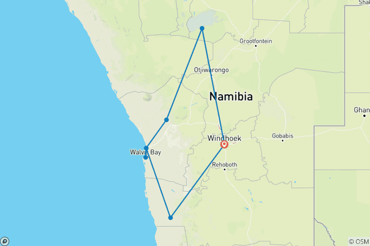 Map of Nomadic Namibia 35 to 45 (35 To 45)