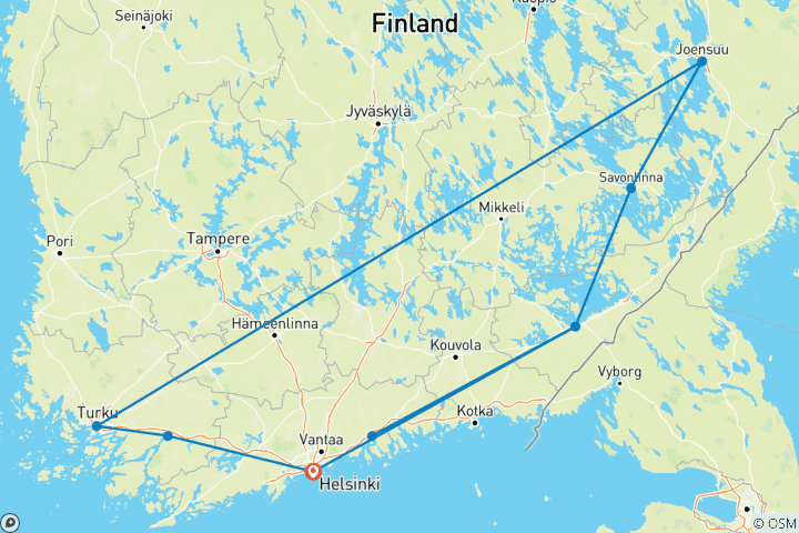 Karte von Finnische Seen & Wälder (8 Tage)
