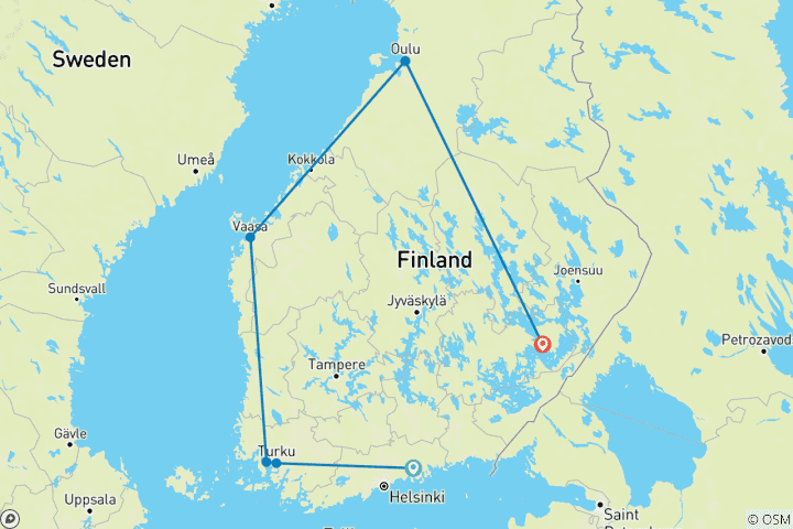 Map of Finnish Coast & Retreat (7 days)
