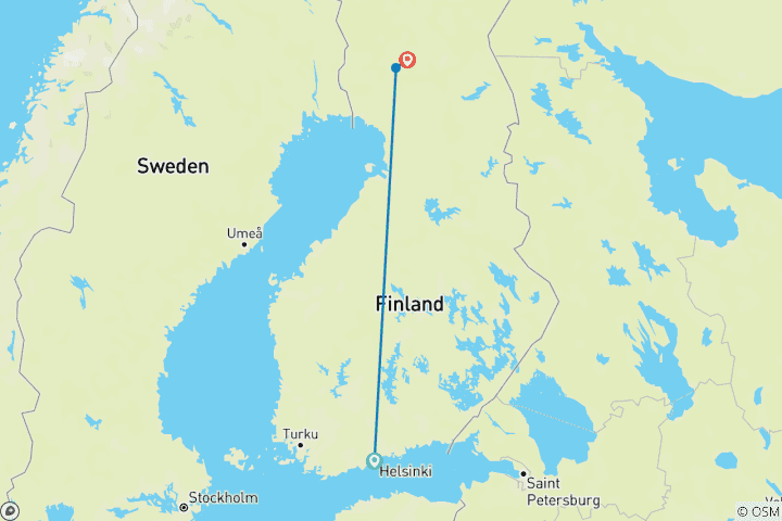 Carte du circuit Finlande exclusive (7 jours)