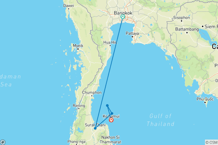 Carte du circuit Thai Island Hopper East (Départ Bangkok ( Jusqu'à Jan '26))